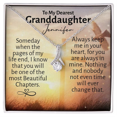 Personalized Granddaughter Alluring Beauty Necklace - Love You This Much